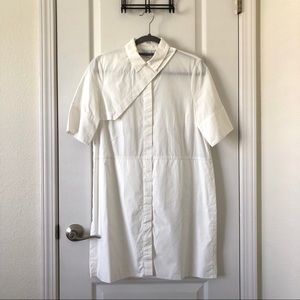 Asos White Shirt Dress with Asymmetric Front